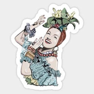 Carmen Miranda- vintage fade Sticker